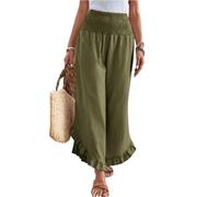 Bas Jogging Femme Extensible Compression Palazzo Plage Ventre Plat Gainant Cuisine Été Bootcut Fluide Lin Coton Chino Ventes Flash du Jour Soie Pantalon Chic Femme Vert Armée M