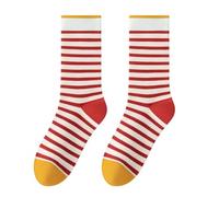 Bas mi-mollet tricotés rayés multicolores pour un style quotidien décontracté et confortable