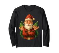 Bas Poly Noël Mignon géométrique Père Noël Elfe Manche Longue