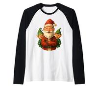 Bas Poly Noël Mignon géométrique Père Noël Elfe Manche Raglan
