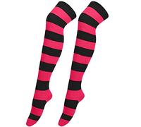 Bas pour hommes 43 46 bas longs pour femme au-dessus du genou Noël cosplay fête costumes chaussettes hautes longues rayées bas bas autofixants couleur chair 40 deniers, Rose, taille unique