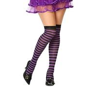 Bas Rayé Noir et Violet - Des collants et des Réchauffeurs