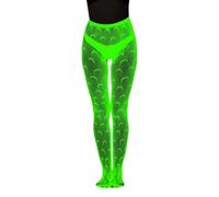 Bas résille lumineux pour femme dans l'obscurité - Motif rayé transparent sexy pour les soirées - Collants creux, bleu ciel, taille unique