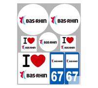 Bas-Rhin (8 Autocollants Variés) - Sticker/Autocollant