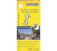 Carte Départementale Haut-Rhin, Bas-Rhin, Territoire de Belfort