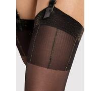 Bas Sexy Noir Fiore Hypnose 20D Pour Porte-Jarretelles Lurex Brillant T2 T3 T4