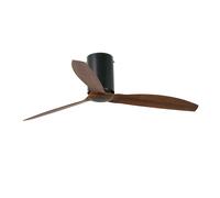 Bas Ventilateur plafond avec Télécommande Mini Tube Noir mat Noyer Éco Fan DC