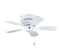 Bas Ventilateur plafond sans Lumière Liane 75cm Blanc Ventilateur avec Tirette