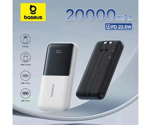 Bas192.- Banque d'alimentation à charge rapide pour téléphone, batterie externe, chargeur Powerbank pour Xiaomi, écouteurs, iPhone, Samsung, iPad, 20000mAh, PD 22.5W White