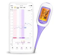 Basal Bluetooth Suivi D'ovulation Contrôle Du Cycle Avec Premom App Française (Ios Et Android),1/100e De Degré,Avec Tbc Sync Et Rétroéclairage Lcd-Violet