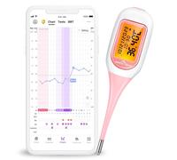 Basal Bluetooth Suivi D'ovulation Contrôle Du Cycle Avec Premom App Française (Ios Et Android),1/100e De Degré,Avec Tbc Sync Et Rétroéclairage Lcd (Rose)