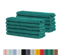 BaSaTex - Ensemble de Serviettes pour invités de 10 - Serviettes en éponge avec Boucle de Suspension en Coton Doux 30x50cm - Gants de Toilette certifiés Öko-Tex Standard 100 - Lagune
