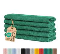 BaSaTex - Ensemble de Serviettes pour invités Lot de 5 - Serviettes en éponge avec Boucle de Suspension en Coton Doux en 30x50cm - Gants de Toilette certifiés Öko-Tex Standard 100 - Émeraude