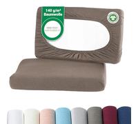 BaSaTex - Housses de Coussin Bio 2 pièces pour oreillers cervicaux et oreillers de santé | 97% Coton certifié GOTS + 3% élasthanne | env. 45-60 x 30-40 cm - 20 cm de Profondeur | Taupe