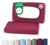 BaSaTex - Housses de Coussin Bio Lot de 2 pour oreillers cervicaux et oreillers de santé | 97% Coton certifié GOTS + 3% élasthanne | env. 45-60 x 30-40 cm - 20 cm de Profondeur | Bordeaux