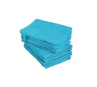 BaSaTex - Lot de 10 Gants de Toilette pour Le Visage - Serviettes en éponge avec Boucle de Suspension en Coton Doux de 15x21cm - Serviettes invitées certifiées Öko-Tex Made in Green - Turquoise