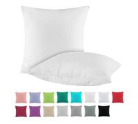 BaSaTex Lot de 2 taies d'oreiller en coton renforcé - 50 x 50 cm - Blanc