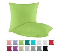 BaSaTex Lot de 2 taies d'oreiller en coton renforcé - 50 x 50 cm - Vert