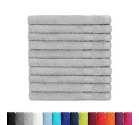 BaSaTex - Serviettes invité en éponge 30x50 en Lot de 10 | Serviette invité 100% Coton Made in Green | Couleur : Argent