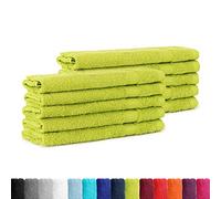BaSaTex SUPERTOLL - Lot de 10 Serviettes pour invités, 100% Coton (Vert Pomme, 30 x 50 cm)