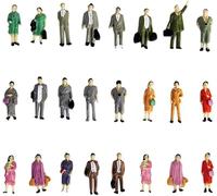 Bascabeen Figurines peintes, 50 pièces/paquet modèle personnes debout posture bac à sable modèles personnes figurines échelle 1:87 ABS pour la maison