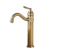 Bascade Antique Copper Basin Cold and Bathroom Faucet Water Batter, Pont à Manche monté sur Le Robinet Classique pour la blanchisserie RV (01 Long)