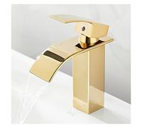 Bascall Basin Robinet Salle de Bain Pont en Or pavé monté pour puits de Pain à Froid à Eau Chaude Tap en Laiton chromé