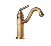 Bascall Faucet Antique Copper Basin Cold and Hot Classic Style Salle Bathroom robinet Waterer, pont pont pont monté Tap Classic Style for Laundry Utility RV (02 Long) LWX