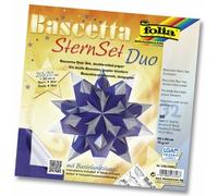 Bascetta - Kit De Bricolage Étoile 'bleu/Argent', 20x20cm - Lot De 30 Feuilles - Diamètre Étoile 30cm