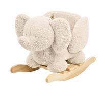 Nattou Animal à Bascule en Tissu Doux, Eléphant à Bascule, avec Ceinture de sécurité, Joyeux Balancement d'avant en arrière, Végétalien, 60 cm, Lapidou, Polyester/Bois, Ecru