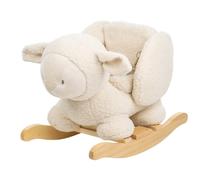 Nattou Animal à bascule Lapidou Mouton — Tissu doux, Ceinture de sécurité, Végétalien, 60 cm, Beige