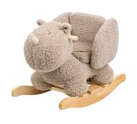 Nattou Jouet à bascule Lapidou – rhinocéros en peluche doux, avec ceinture de sécurité, 60 cm, taupe