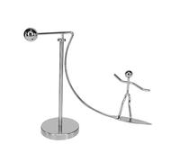 Bascule D’équilibre, Petit Homme Métal Style Patinage | Décor Argenté, pour Étagères et Comptoirs, Idée Créative pour Salles de Sciences, Bureau Enseignant