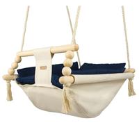 Bascule pour bébé (dessin: creme, bleu marine)