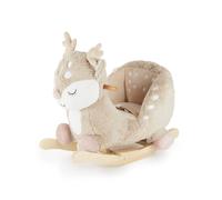 BIECO Peluche Animal à Bascule Chevreuil | Cheval a Bascule Bebe 1 an | Cheval à Bascule Animal a Bascule Bebe Animaux a Bascule Enfant Cheval Bascule Bois Grand Cheval à Bascule Monter