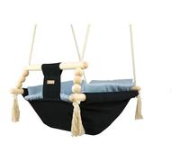 Bascule pour bébé noir, bleu clair