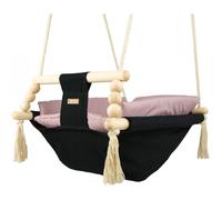 Bascule pour bébé noir, rose clair