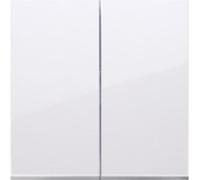 Bascule pour interrupteur/bouton-poussoir double blanc brillant Simon 54 PremiumContact™ Simon DKW5/11