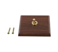 Bascule rétro 86 mm pour panneau d'interrupteur à bascule, finition grain de bois de noyer, matériau PC ignifuge, 86 x 86 x 37 mm, pour éclairage intérieur et contrôle du ventilateur (1 bande)