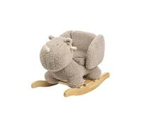 Nattou Jouet à bascule Lapidou – rhinocéros en peluche doux, avec ceinture de sécurité, 60 cm, taupe