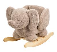 Nattou Bascule Eléphant Teddy Lapidou – Tissu doux, ceinture de sécurité, 60 cm, végétalien, taupe
