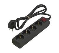 Base 4 Prises avec câble et Interrupteur de 1,5 m de Couleur Noire, idéale pour Organiser Votre Espace et fournir Une sécurité électrique sur Tous Vos appareils connectés.