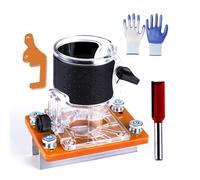 Base à rainurer invisible 2 en 1, accessoire de précision pour le travail du bois avec double fonction de fixation et de fente pour armoire, plaque de base pour défonceuse en bois (A avec outil)