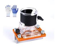 Base à rainurer invisible 2 en 1, accessoire de précision pour le travail du bois, support à fente avec double fonction de fixation et de fente pour armoire, plaque de base pour défonceuse en bois (A)