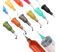 Base à vis de 1/2", 600 pièces de seringue à pointe émoussée pour colle liquide industrielle, longueur des aiguilles 13 mm, 0,83 mm (ID) x 1,28 mm (DO), longueur totale 30 mm, 18 g