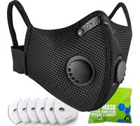 BASE CAMP M Plus Masque Anti-Poussière FFP2 NR - Lavable avec 6 Filtres à Charbon Actif pour Menuiserie, BTP, Meulage