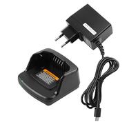 Base Chargeur pour Motorola Radio XT420 XT460 RMV2080 RMU2020 RMU2040 RAV50 | Compatible RMU2043 RMU2080D RMM2050, Batterie PMLN6383A PMLN6394A PMNN4434,adaptateur secteur UE 2 broches, indicateur LED