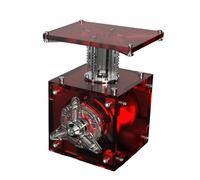 Base d'affichage mécanique lumineuse en acrylique à monter soi-même, support de modèle universel pour kits d'assemblage en métal 3D, plate-forme d'affichage de bureau éclairée par LED (rouge)