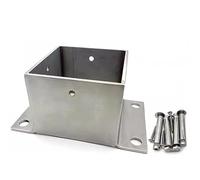 Base d'ancrage carrée en Acier Inoxydable for Poteau de Garde-Corps - Socle galvanisé à Chaud Durable for Jardin et terrasse (1 pièce)(190x190mm)