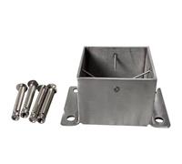 Base d'ancrage de poteau de terrasse en béton robuste en acier inoxydable for 2x2 à 8x8 pouces, Kit de support de pergola et de clôture(85x85mm)